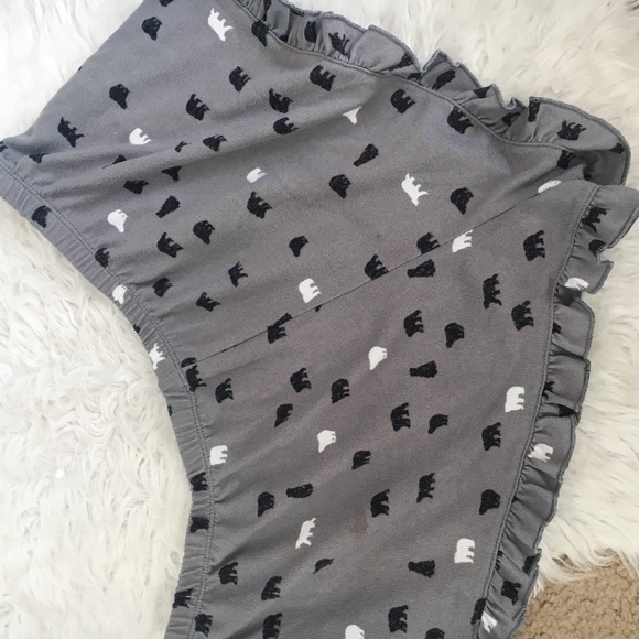 Xhiliration Grey Bear Print Womens Pajama Shorts - Picture 4 of 5